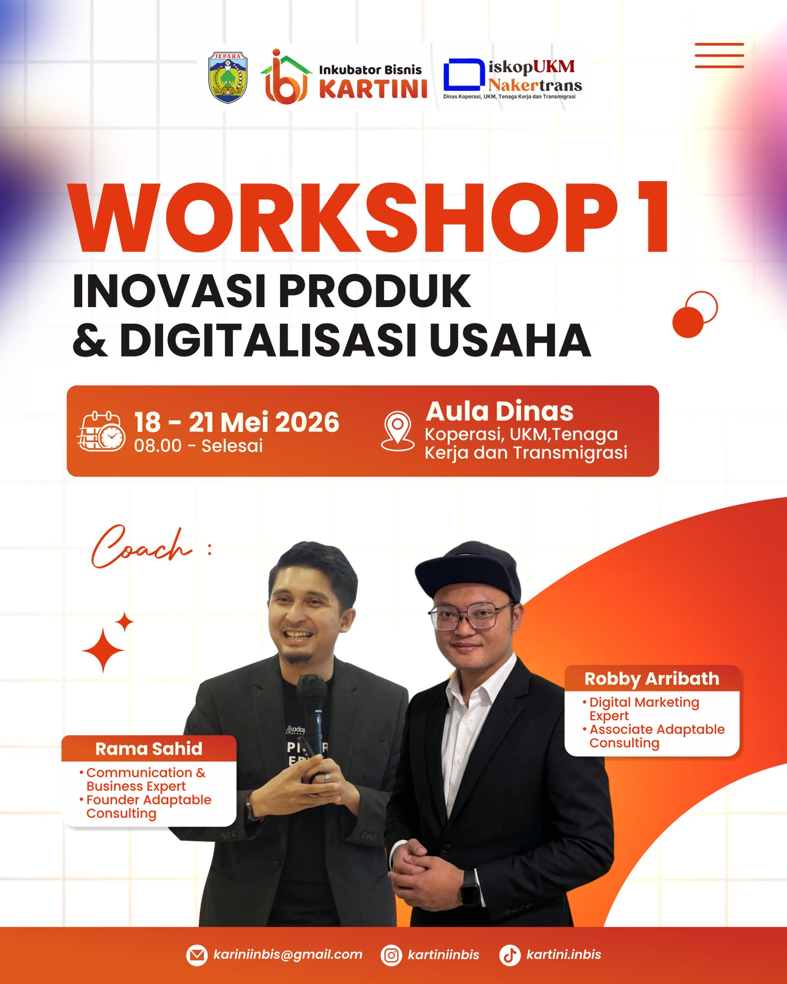 Poster Workshop 1: Inovasi Produk & Digitalisasi Usaha
